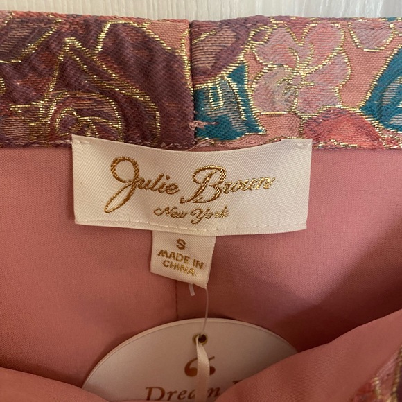 NWT Julie Brown Brocade Crop Top - Picture 3 of 5